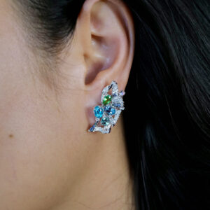 Blue zircon butterfly earrings