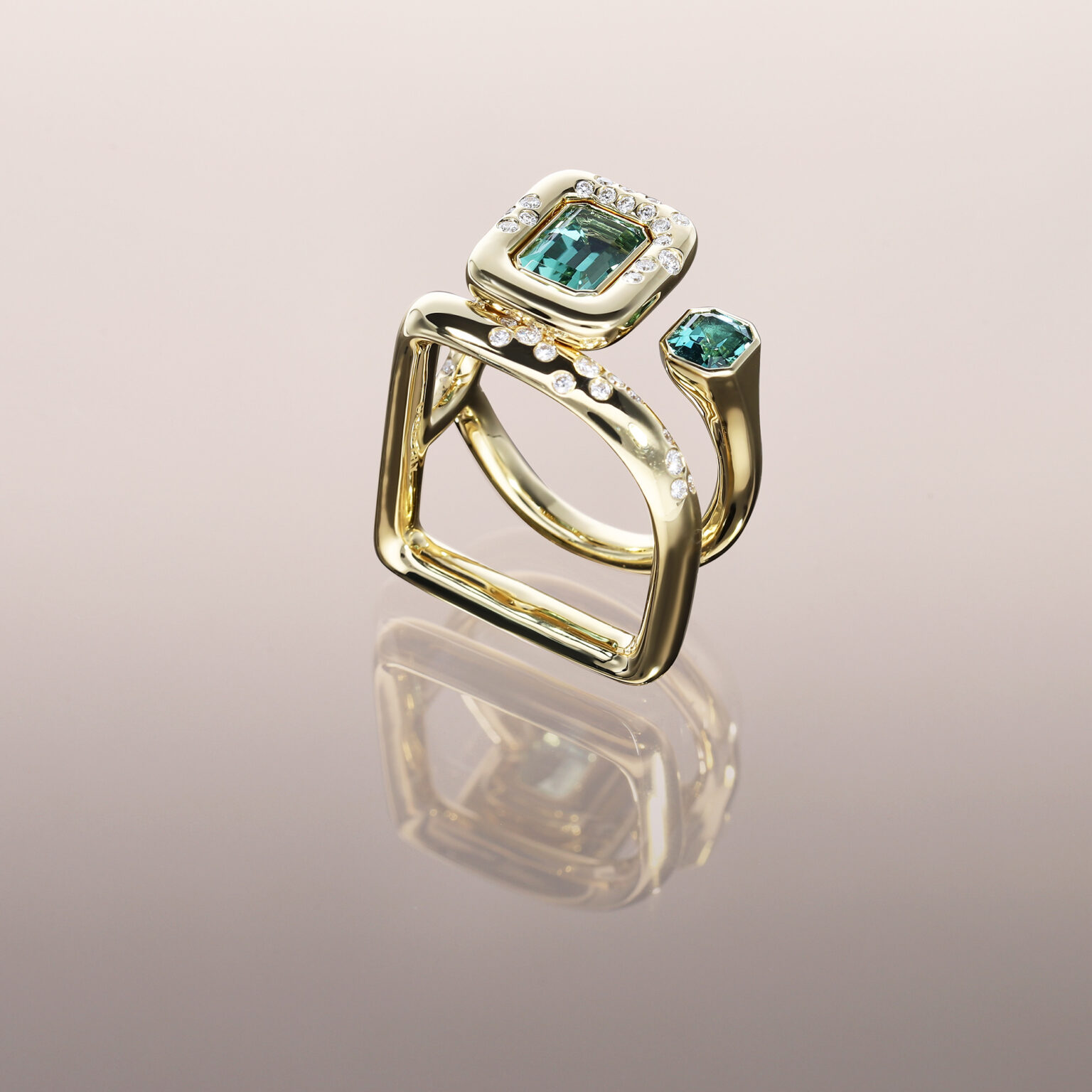 Neo Lagoon Tourmaline Square Ring