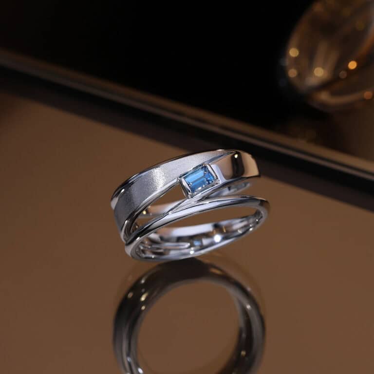 Men's aquamarine ring