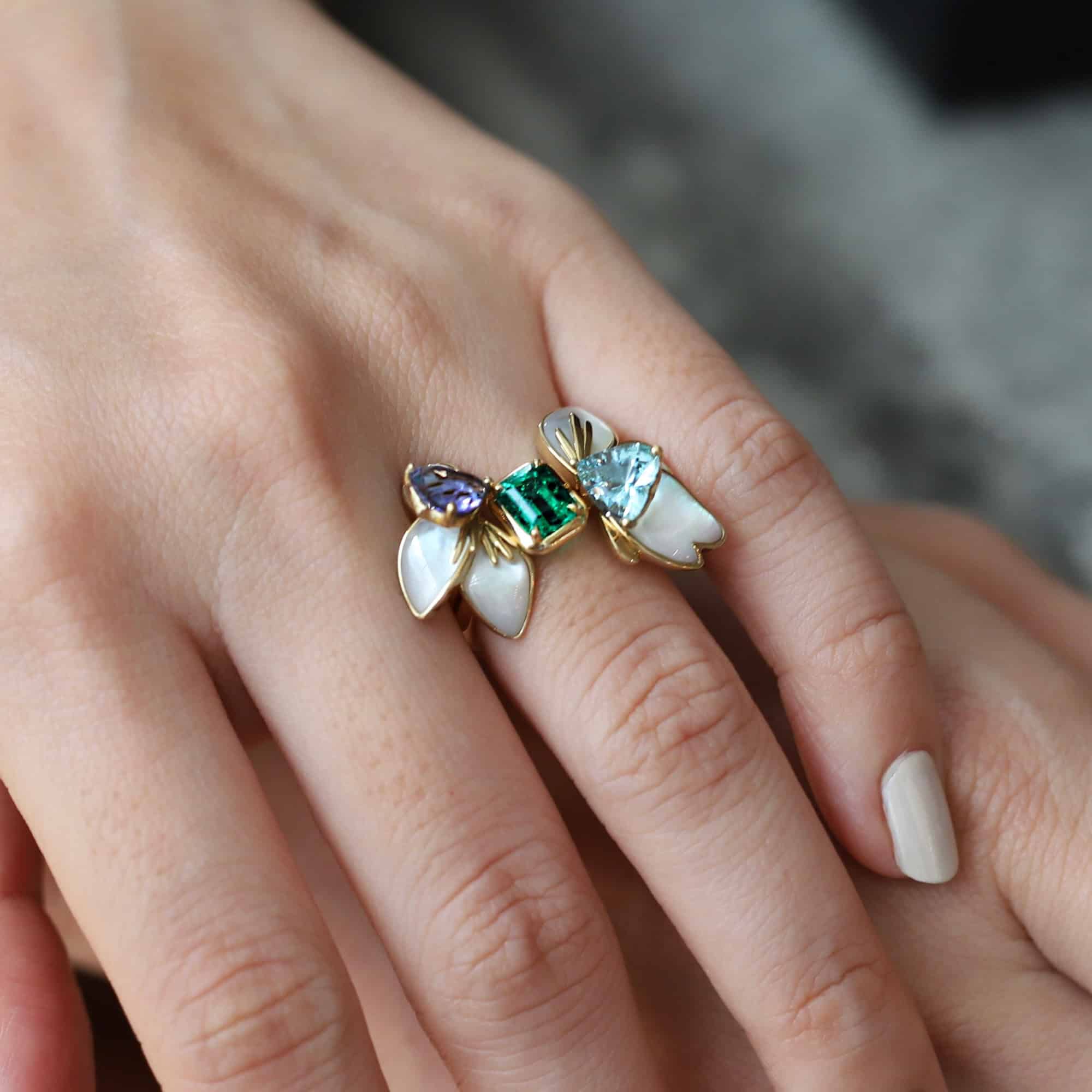 bespoke stack gemstone ring