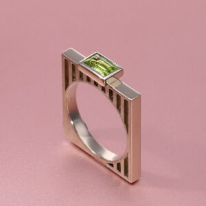 bespoke square custom rings with peridot
