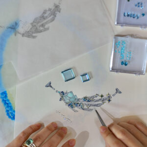 Bespoke design for an aquamarine necklace.