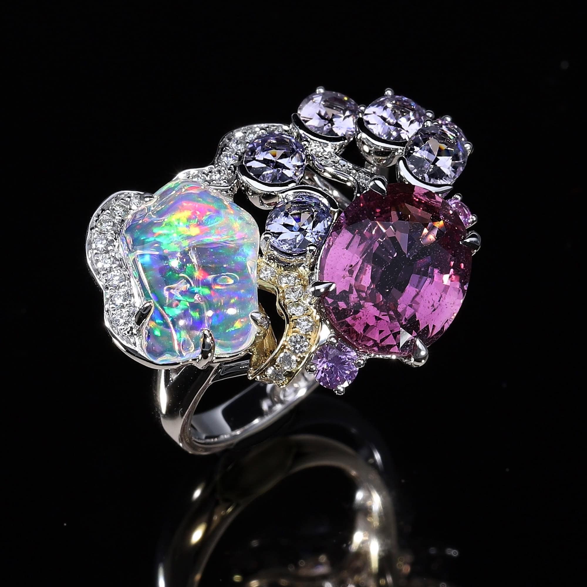 A bespoke ring featuring an incredibly rare pink sapphire.