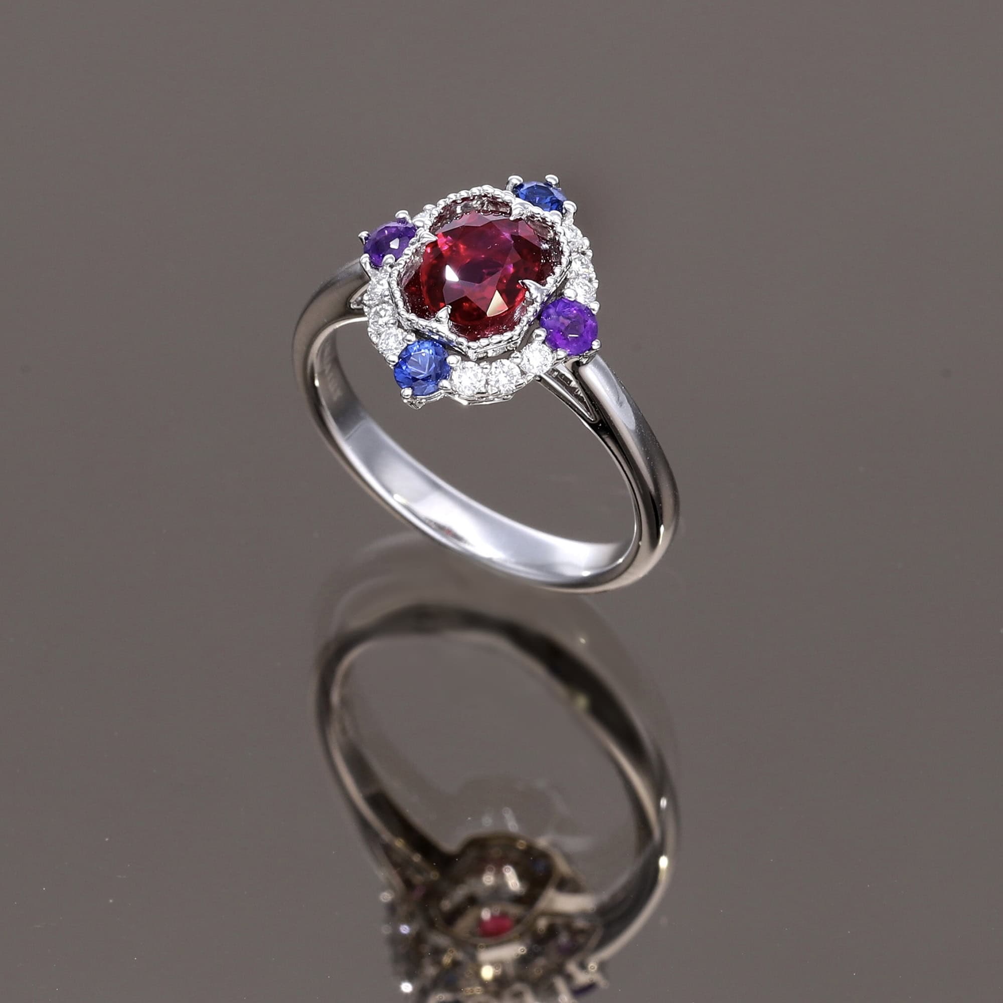 Bespoke white gold ruby ring