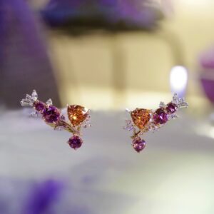 Our Bespoke Pair of Earrings with Malaia & Mandarin Garnets