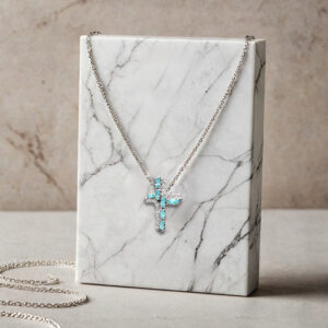 Cross Pendant with Paraibas and Diamonds