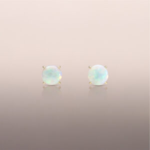 Yellow Gold Opal Earring Studs