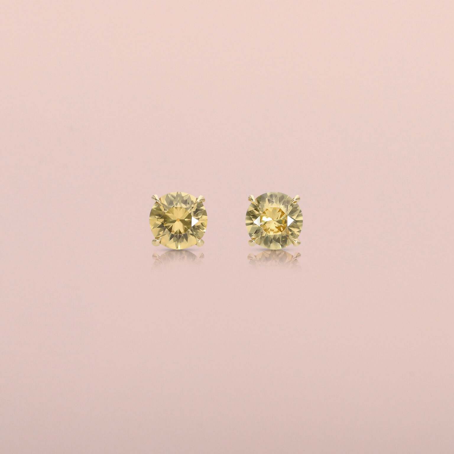 Yellow Zircon Earring Studs