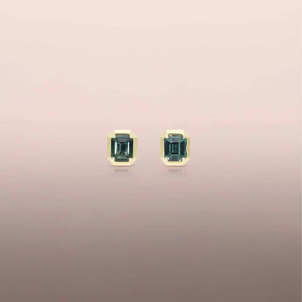 Green Sapphire Earring Studs