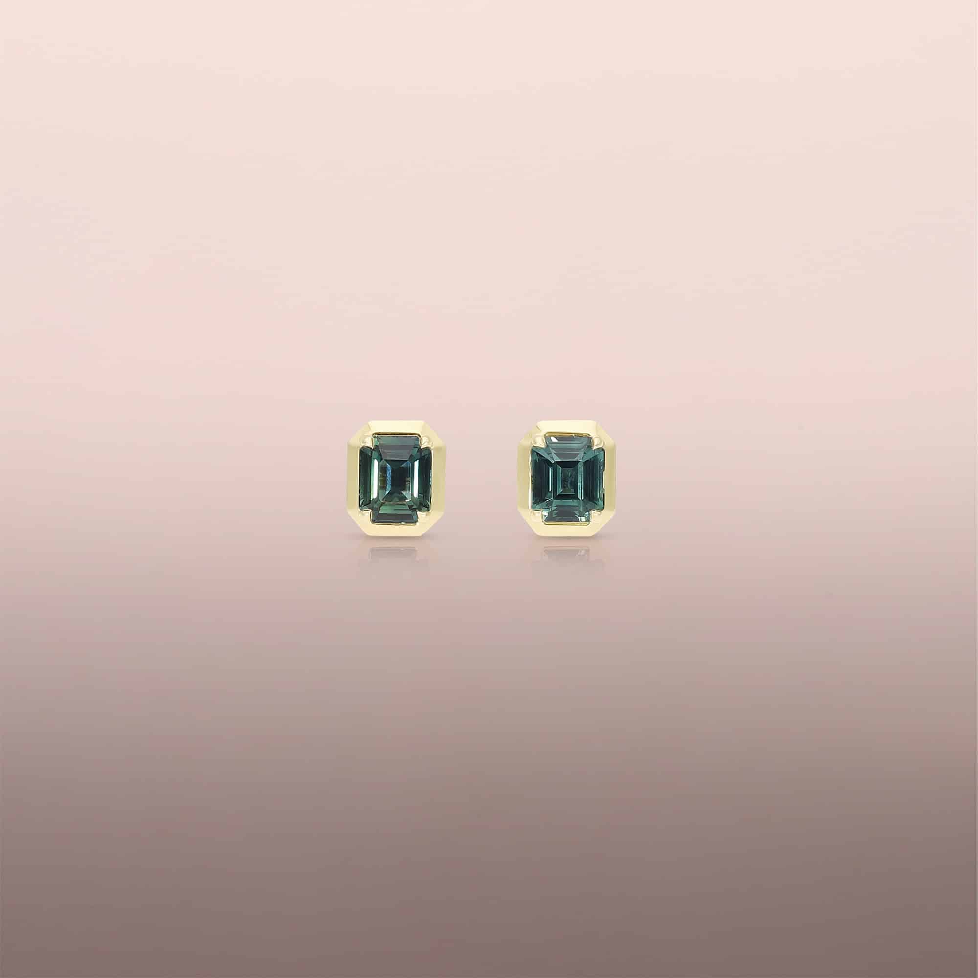 Green Sapphire Earring Studs