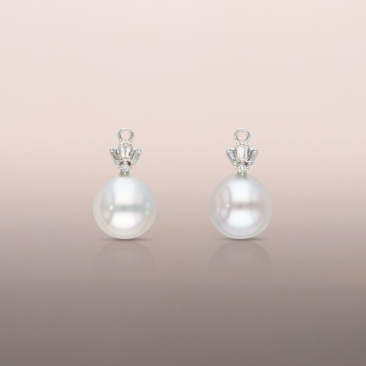 Pearl drops with diamonds