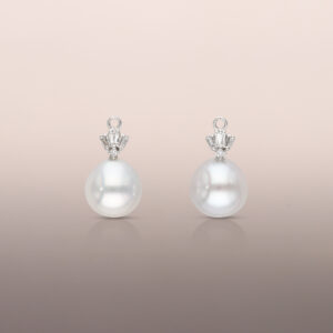 Pearl drops with diamonds