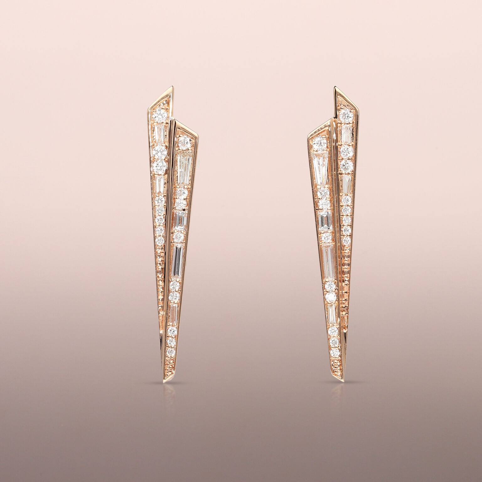 Rose Gold Paperplane Earrings