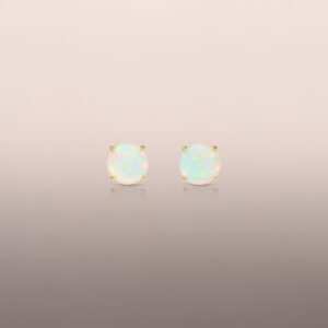 Yellow Gold Opal Earring Studs