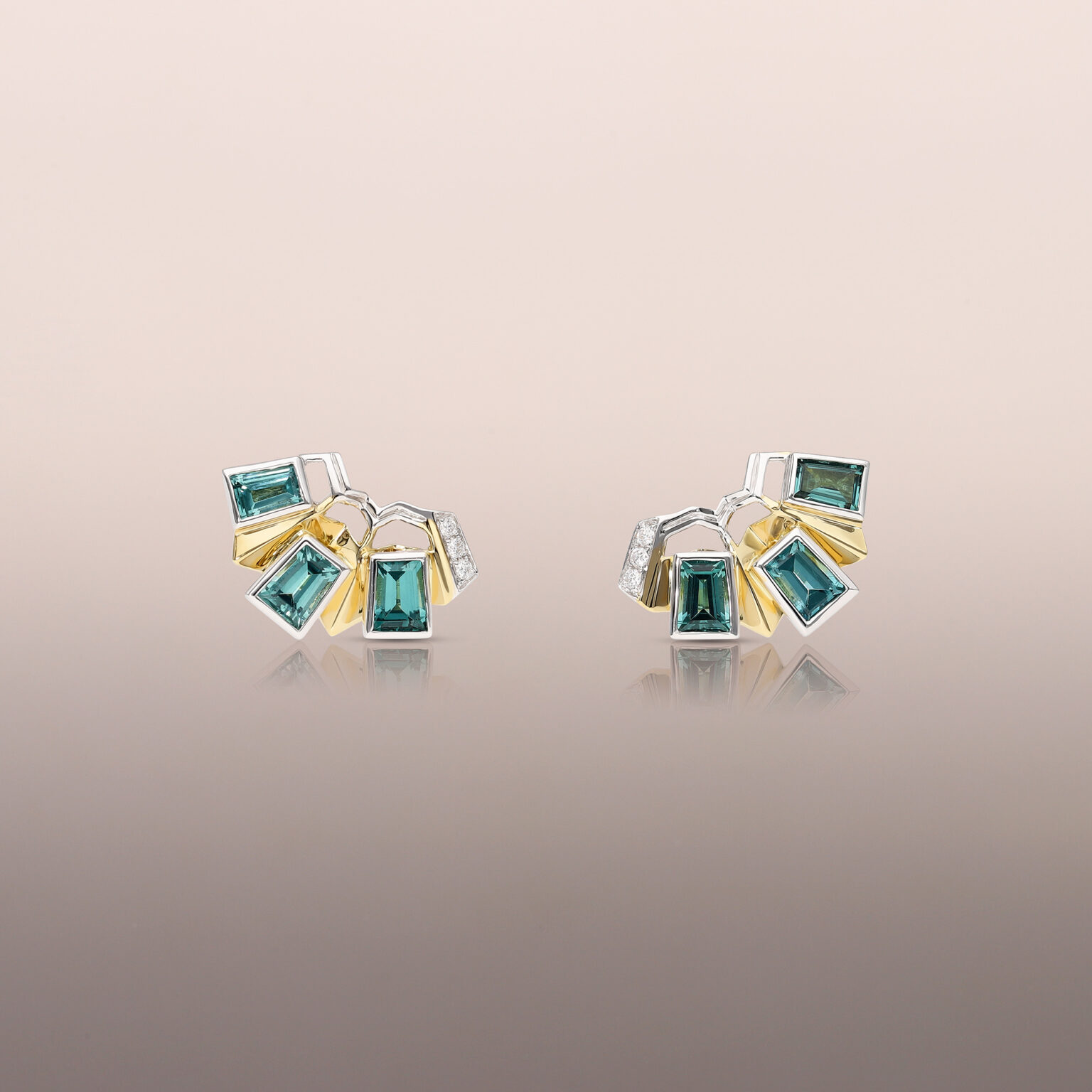 Blue-green Tourmaline Dynamite Studs (L)