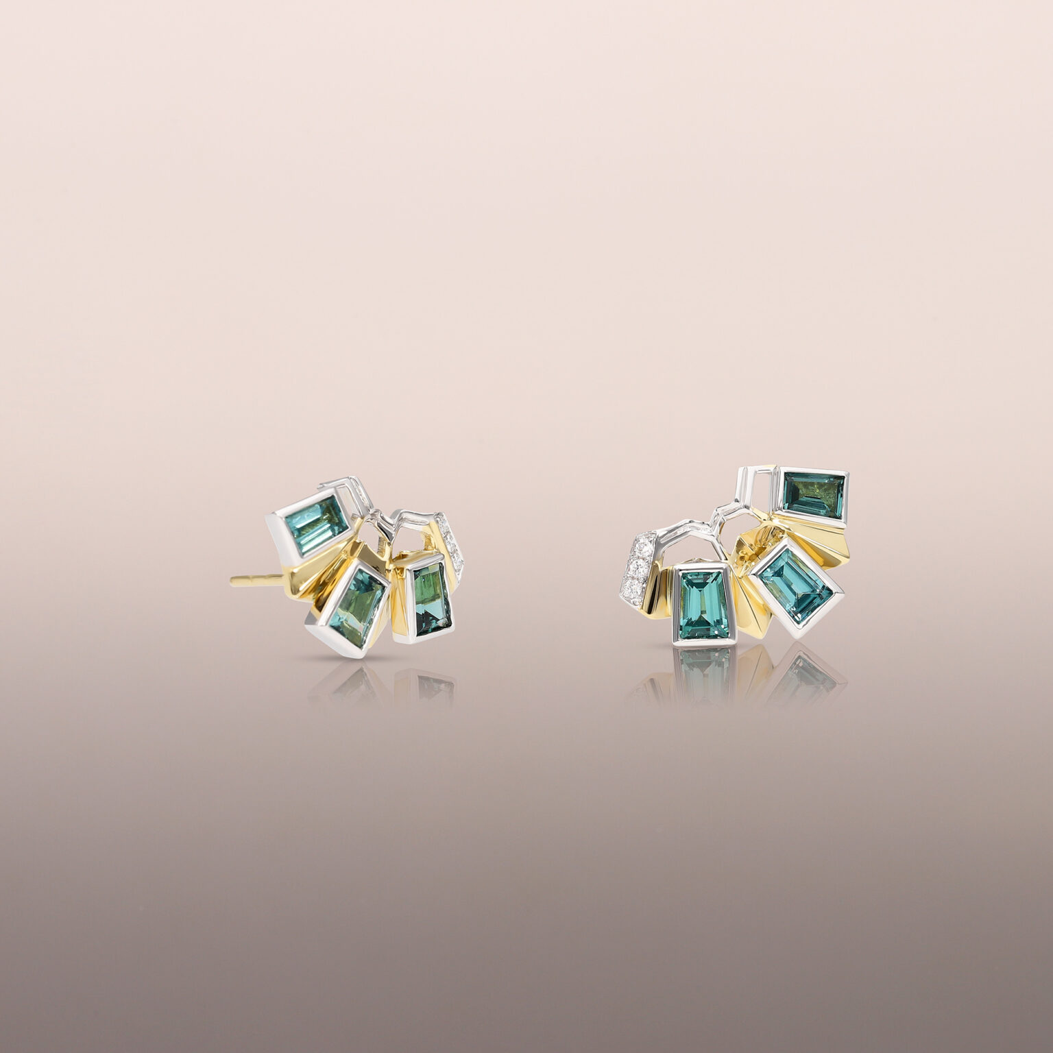 Blue-green Tourmaline Dynamite Studs (L)