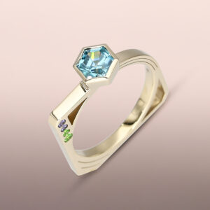 Arabian blue zircon ring