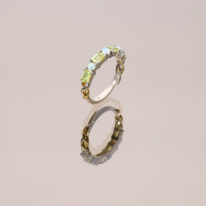 Yellow Sapphire and Opal Stack Ring