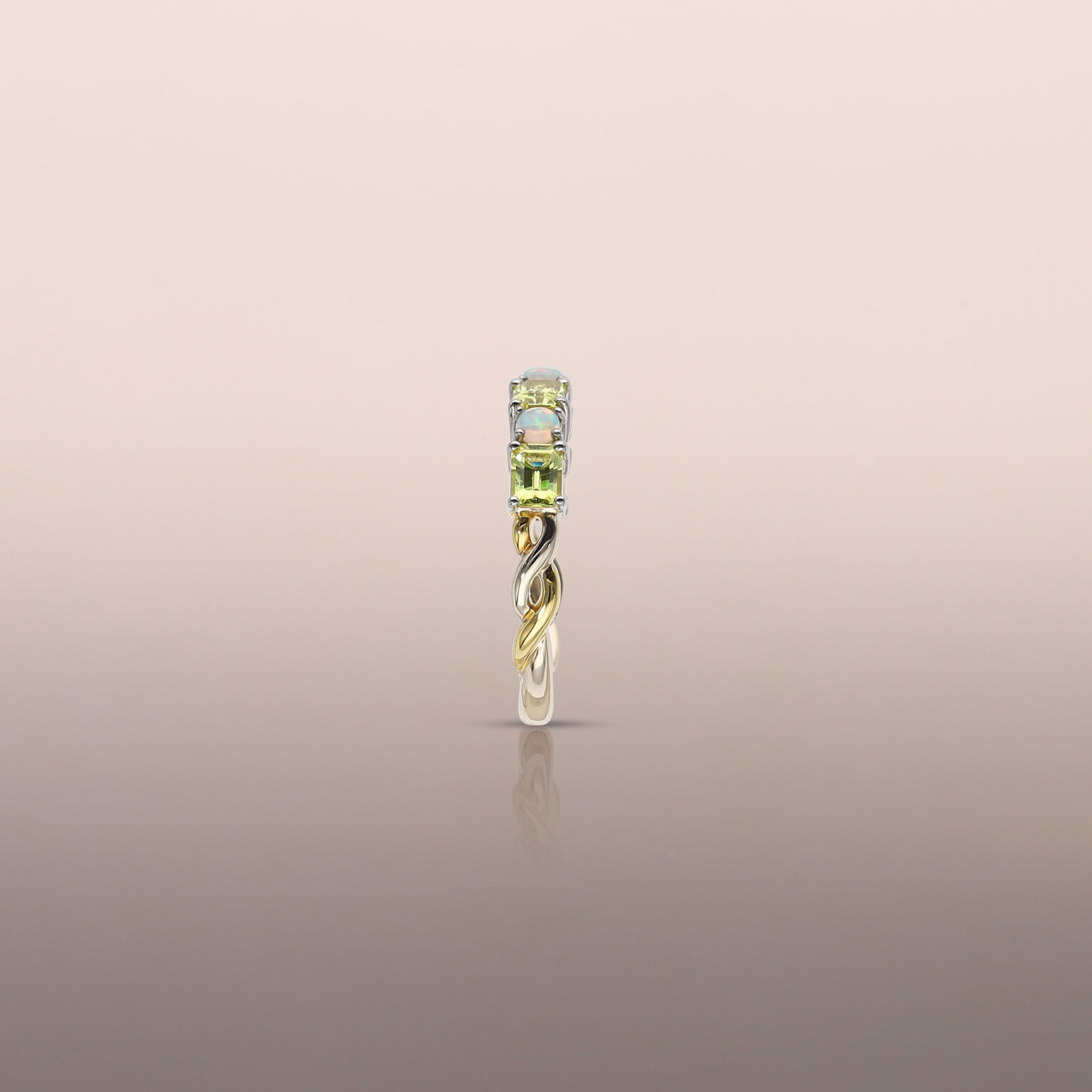 Yellow Sapphire and Opal Stack Ring