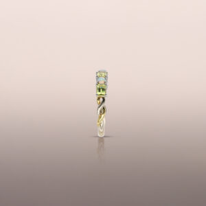 Yellow Sapphire and Opal Stack Ring