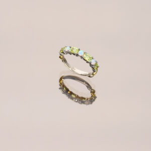 Yellow Sapphire and Opal Stack Ring