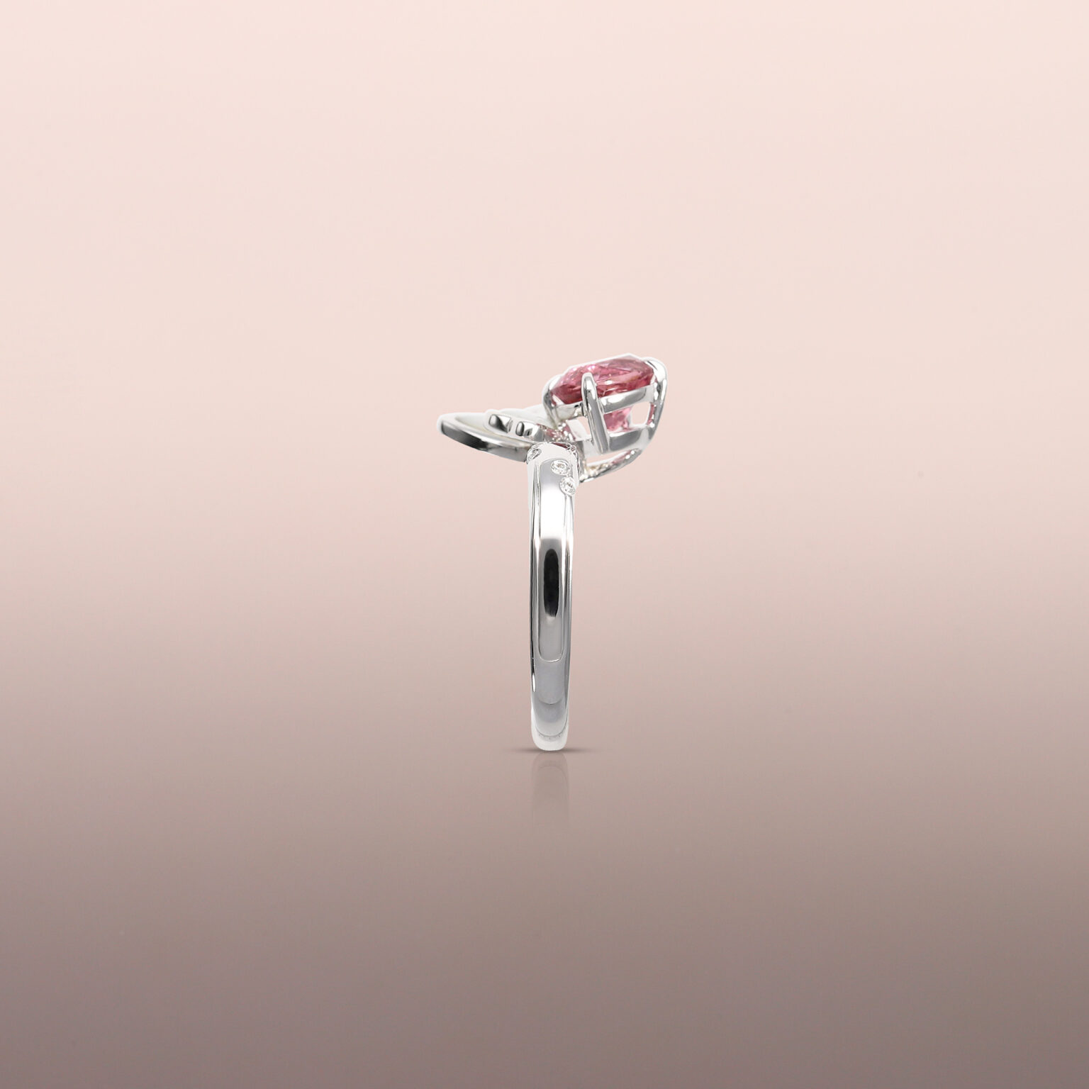 Mother-of-Pearl Butterfly Square Ring