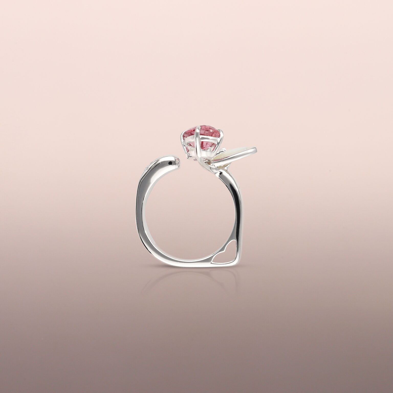 Mother-of-Pearl Butterfly Square Ring