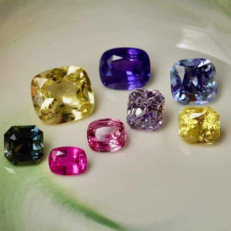 Selection of fine coloured gemstones