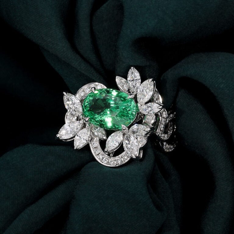 Bespoke Mint Tsavorite Garnet Ring